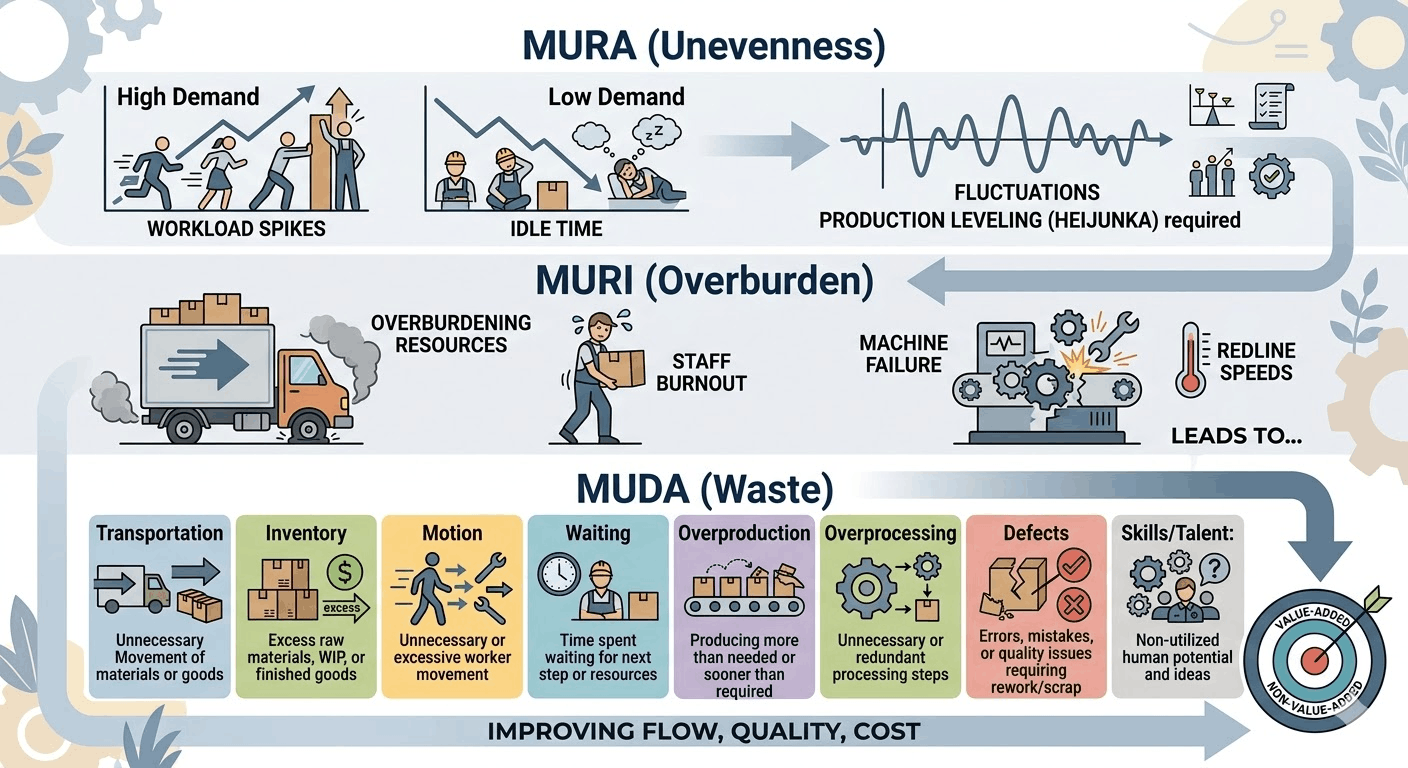 Understanding 3M in Lean Manufacturing | Muda, Mura, and Muri Explained in Lean Six Sigma